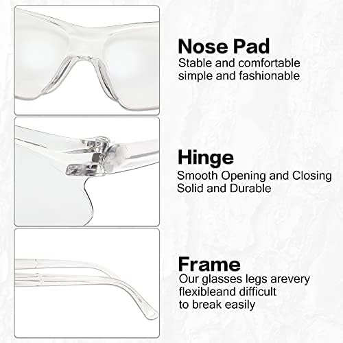 Wfeang 30 пар чисти безбедносни очила, заштитни очила за мажи жени, очила за заштита на очите за работа, лабораторија, велосипедизам на отворено