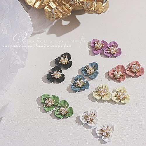 10 парчиња додатоци цвеќиња Дизајн на елегантни привлечности за накит за нокти Маникир додатоци 3Д цветни нокти украси - украси -