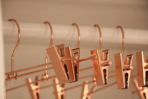 Koobay 13,8 розово злато панталони закачалки за метални облеки, 30 пакувања, закачалки за панталони со клипови на дното на закачалки за складирање
