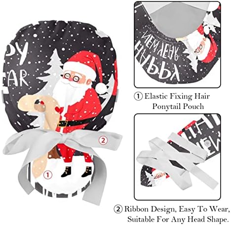 Божиќна Дедо Мраз со копче и џемпери 2 парчиња за еднократна употреба Хируршка хирургија Капчиња за конска опашка, мулти -боја