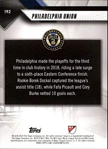 2019 Topps MLS 192 Filadelphia Union Food Carding Card