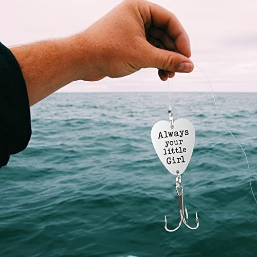 Сребрено срце во форма на риболов во форма на риболов, врежани подароци за риболов - YGA01-11