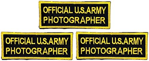 Кленплус 3 парчиња. Официјален Фотограф На Американската Армија Извезе Железо На Закрпи Зборови Слоган Значка Ткаенина Налепница