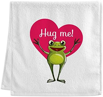 Mnsruu Смешна жаба прегратка крпи, меки и апсорбирачки, памучни чај крпи за миење садови кујнски бања, 1 пакет
