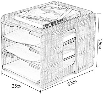 Кабинет за датотеки RRH, дрвен кабинет за дрвени датотеки, 4 слоја на креативни канцелариски материјали, повеќеслојни држачи за складирање