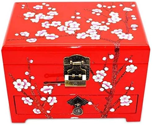 Нана Вајемг Кутија За Накит - Црвена Кутија За Накит Црвена Кутија За Складирање Сливи Дрвен Свадбен Подарок