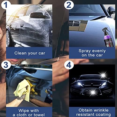 MQSHUHENMY 3 во 1 Висока заштита Брзи спреј за обложување на автомобили - Пластични делови за реновирање на агенти за надворешни работи на автомобил