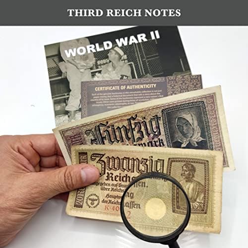 Импакто Coleccionables WW2 Сувенири-Светска Валута - 2 Банкноти Кои беа Користени За Време на светската Војна 2 од германските Трупи -