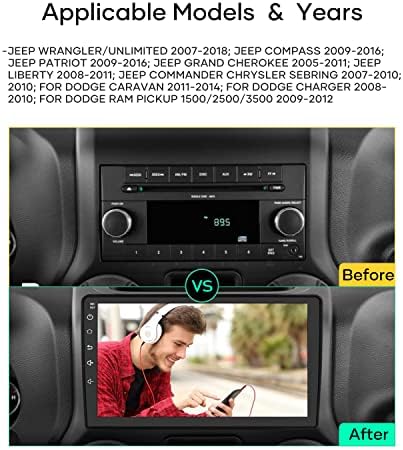Меквауто Автомобил Радио Стерео Андриод 11 За Џип Вранглер Џип Радио ЈК Компас Гранд Чироки Доџ Рам Со Вграден Apple Carplay Andriod Auto(2GB+32GB)
