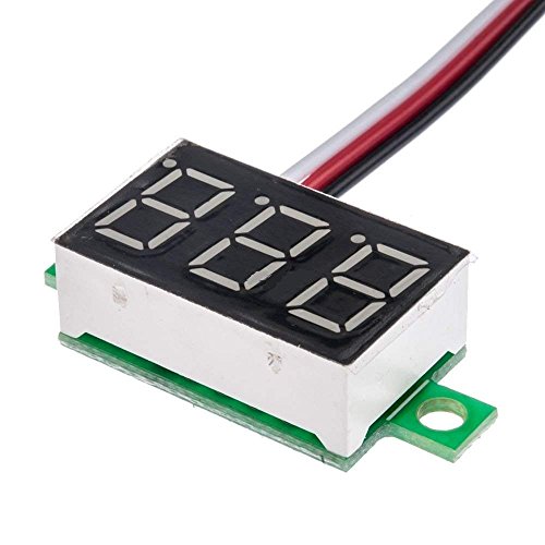 HiLetgo 5PCS напонски метар 3 жица 0,36 DC 0 ~ 30V Дигитален волтметарски мерач тестер црвен LED дисплеј панел за монтирање на батерии