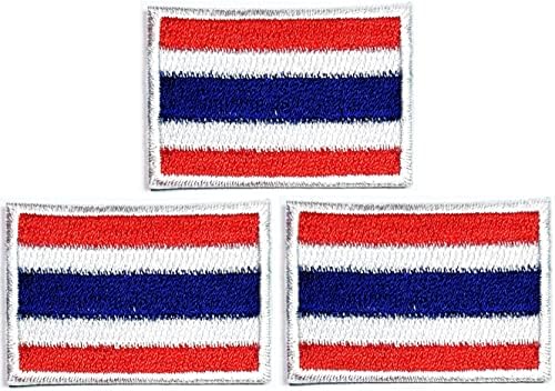 Кленплус 3 парчиња. 1. 2Х1, 7 ИНЧИ. Тајланд Знаме Закрпи Национално Знаме Земја Воена Тактичка Везена Апликација Железо На Лепенка Декоративна