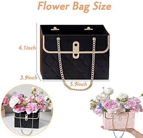 5 парчиња Хартиени Торби За Подароци За Цвеќе Хартиени Кеси За Подароци Со Рачки Цветни Кеси За Букети Кутија За Цвеќе За Денот На
