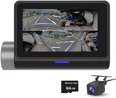 XRC TECH 5-Начин 360 Степен Панорама Автомобил Цртичка Камера, Пред Лево Десно Внатре И Задни Камери 2K+1080P, Вграден ВО GPS Песна, 3 Инчен Екран На Допир, Авто Обратна Паркинг ?