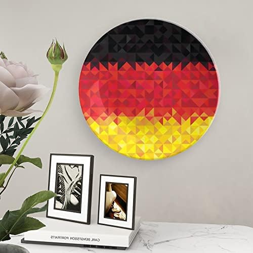 Германија геометриско знаме Декоративна чинија тркалезна керамичка плоча коска Кина плоча со приказ за свадбени декор на забава