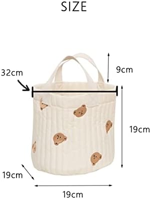 УНИКАТНА Торба За Шминка Голема Ватирана Женска Памучна Чанта Мечка Цветен Принт Слатки Книги Торба За Рамо Патент Голема Торба