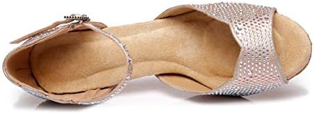 Minishion lationsенски латински салса пенливи кристали сатен танцувачки чевли матурска сандали L389