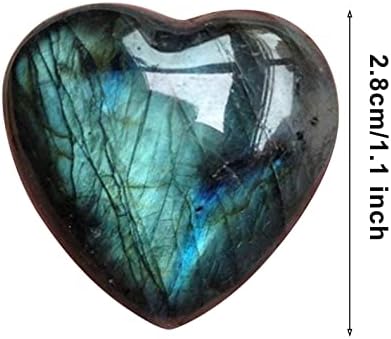 Mllkcao Crystal Labradorite, Палм камен, заздравувачки кварцн скапоцен камен, загриженост за форма на камен во форма на срце или