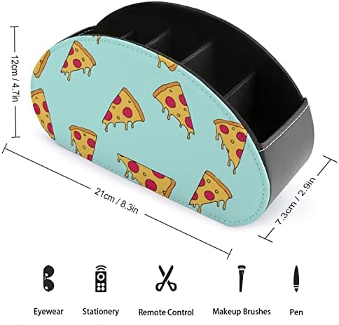 Кутија за далечински управувач со парчиња пица PU повеќефункционална ТВ далечинска контрола на држачи Организатор кутија со 5 оддели