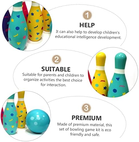 Toyvian 1 сет куглање топка играчки играчки играчки деца едукативни играчки во затворен простор на отворено игри куглање пински