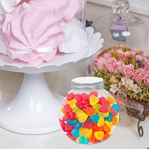 Ipetboom Бонбони Тегли Со Капаци: 5 парчиња Пластични Бонбони Тегли За Бонбони Вклучена Држач За Колачиња За Кујна Контра Јасно Вклучена