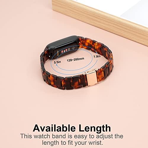 Laredtree компатибилен со Fitbit Inspire 3 Band for Women Girls, Resin Watch Watch Band Rable Strap прилагодлива рачна лента за Fitbit Inspire 3