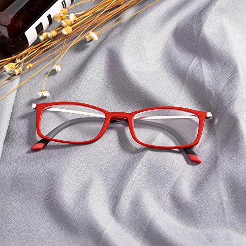 Лино 2 парчиња Практични Очила За Читање За Мобилни Телефони Со Метална Рамка-Црвена +2.50