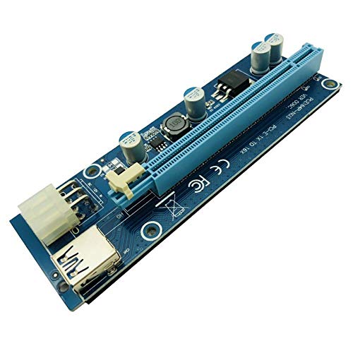 6PCS 006C Riser PCIE PCI-E PCI Express Riser Card 1x до 16x GPU USB 3.0 Extender Adapter SATA до 6Pin Power Cable за рударство BTC