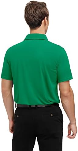 Машки за голф кошули за мажи, влага, суво вклопување Поло кошула Брзо суво суво лежење со кратки ракави за мажи за мажи