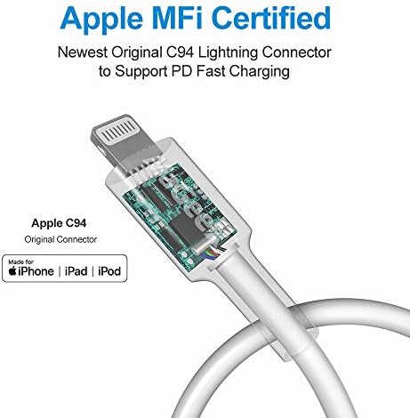 MAGEEK USB C До молња Кабел 3ft, [Apple MFi Сертифициран] 3.3 ft Iphone Pd Полнач Компатибилен со iPhone 13/13 Pro Max/12/11/X/XS/XR/XS