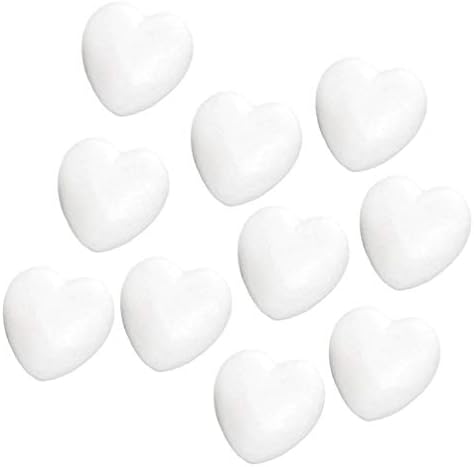 Бела пена топки занаетчиска пена форма на срце 6 см 10 парчиња полистирен Полистирен полу -топка за моделирање пена за пена за DIY