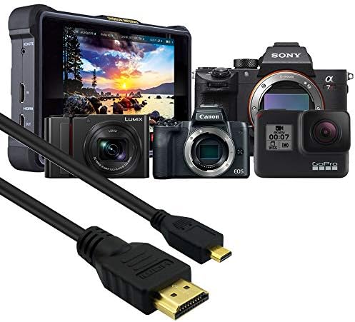 CBUS 5FT HDMI До Микро HDMI Кабел За Gopro Херој, Canon EOS M50 M5 M6 M100, Panasonic LUMIX ZS200 G85 GX850 FZ80 ZS70 LX10 GX85 FZ300