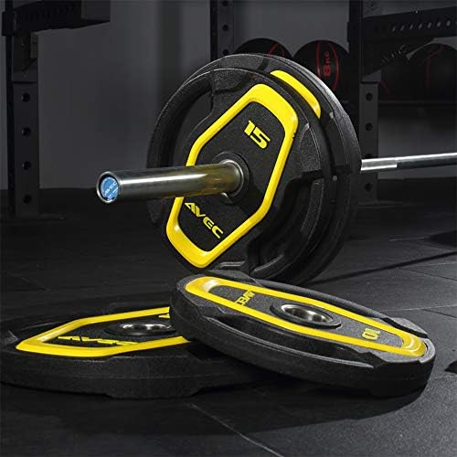 Плочи за тежина на браник за олимписка конкуренција Барбел со челичен центар компатибилен со 2-инчни шипки за бесплатна обука за јачина на тежина