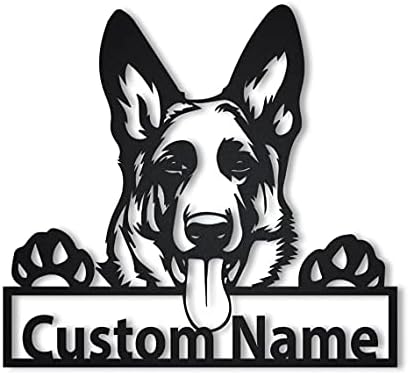Персонализирано Германско Овчарско Куче Метален Знак Уметност | Прилагодено Германско Овчарско Куче Метален Знак | Животно Смешно / Подарок