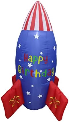 Пакет за украси на две роденденски забави, вклучува високи 6 нозе среќни роденденски ракети за надувување на американските