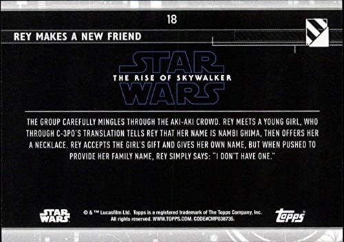 2020 Топс Војна На Ѕвездите Подемот На Скајвокер Серија 2 Блу 18 Реј прави Нов Пријател Тргување Картичка