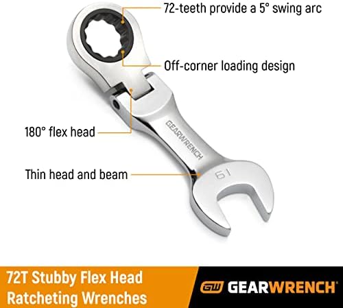 Gearwrench 12 Pt. Стручен флексибилен клуч за комбинирање на главата, 1/2 - 9573