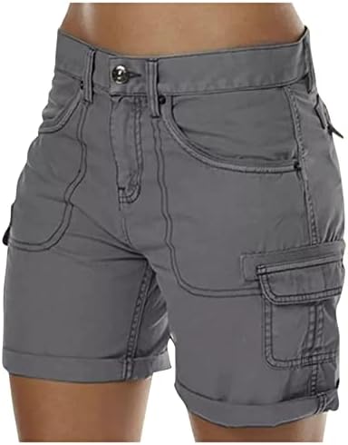 Letulsенски летни цврсти кратки карго панталони повеќе џебови лабави товарни џемпери лесни пешачки брзи суви шорцеви