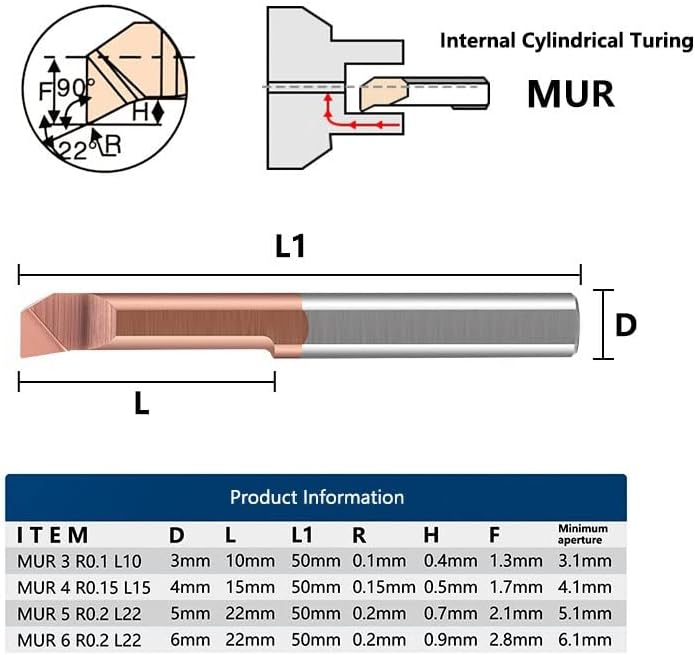 LF&засилувач; LQEW 1pc MUR3 MUR4 MUR5 MUR5 Мали Создаден Цпу Здодевни Алатка Интегрален Карбид Внатрешни Здодевни Алатки