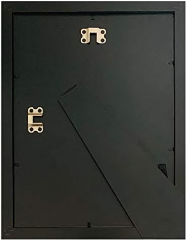 Рамка AMO 10x12 црна рамка за слика, бела душек со отворање 5,5x8,5 за 6x9 слика, граница од 1 инч, стакло пред, за wallид или табела
