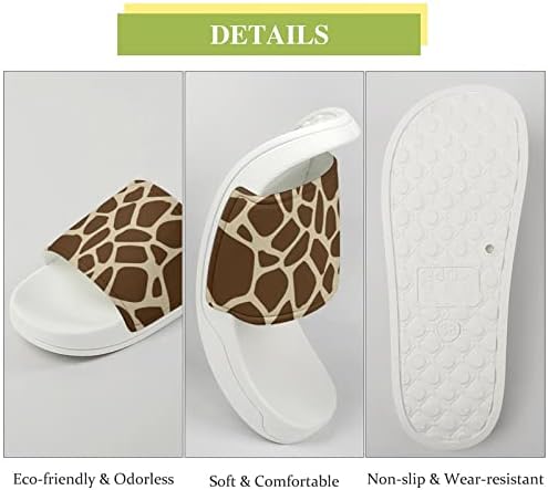 Сандали за печатење на жирафа, кои не се лизгаат, папучи за отворено пети за бања за туширање за масажа