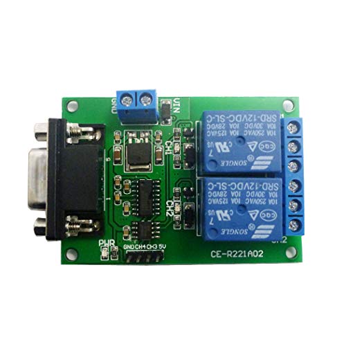 Eletechsup 2 канален модул за реле за сериски порта DC 12V компјутер USB RS232 DB9 RS485 UART табла за прекинувач за далечински управувач за паметен дом