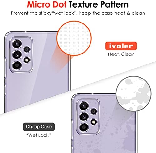 Ivoler [4 во 1 случај за Samsung Galaxy A52 5G / 4G / Galaxy A52S 5G 6,5 со 3 заштитен екран на стакло со стакло, чисти тенок мек TPU силиконски
