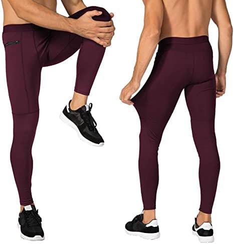 Компресија на атлетски хеланки на мажите Абтиојлц, кои трчаат панталони со џебови од поштенски џебови