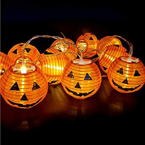 10 LED диоди за Ноќта на вештерките од тиква од тиква, портокалови светла со батерија за украси за Ноќта на вештерките на отворено и затворено