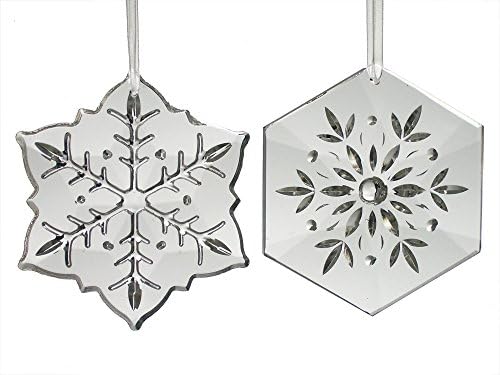 Орнаменти од кристална снегулка - сет од 2 декоративни снежни снегулки - Фацетирани исечени дизајни за снегулка