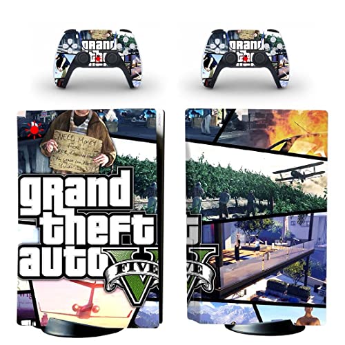 За PS4 Slim - Game Grand GTA Theft и Auto PS4 или PS5 налепница за кожа за PlayStation 4 или 5 конзола и контролори Декал Винил ДУЦ -5987