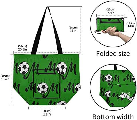Фудбалски обожавател на фудбал, мама, преклопена торба за тота, за повторно употребена торба за намирници, тешка школа торба