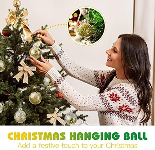 Nuobesty 36pcs 2. 36 божиќни украси за топка чисти украси за топка што висат украси разнишани пластични новогодишни украсни топки за хоулдеј