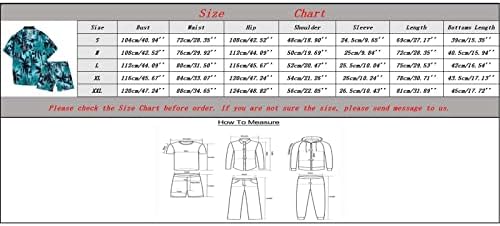 Rvidbe Хаваи Облека За Мажи Машки 2 Парче Облека Тропски Печатење Краток Ракав Мода Копче Надолу Кошула И Шорцеви Во Собата