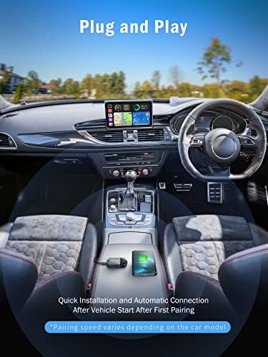 ЈЕХУА Карплеј Безжичен Адаптер за Фабрички Жичен Карплеј 2023 Надградба. Приклучок &засилувач; Игра Безжичен CarPlay Dongle За Автомобили од 2015 &засилувач; iPhone iOS 10+
